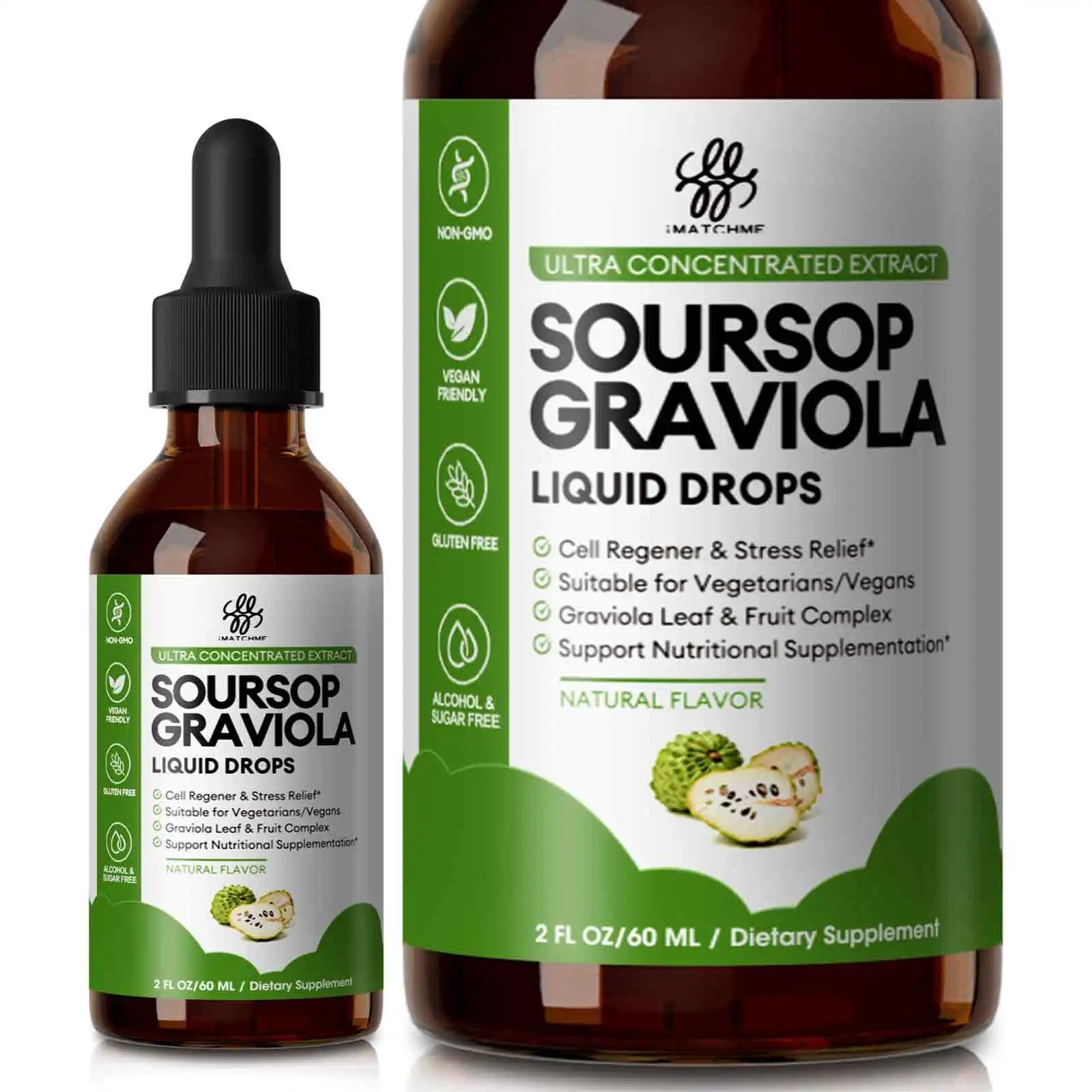 Soursop Graviola Liquid Drop for Cell Support & Regeneration, Immune System and Gut Health Support, Soursop Bitters Liquid